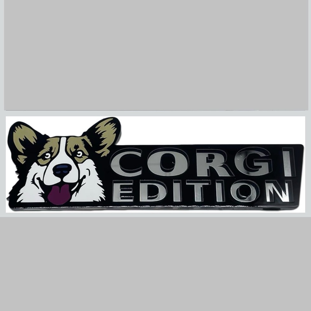 Corgi Edition Black and White Dog Emblem